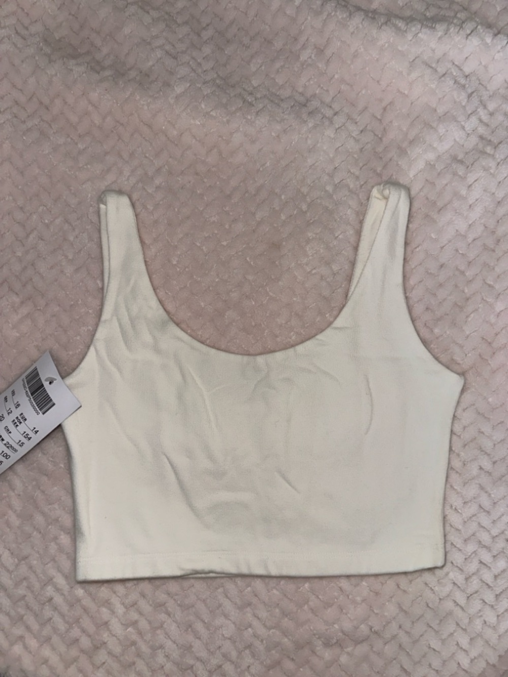 Brandy Melville White Ribbed Crop Tank Top